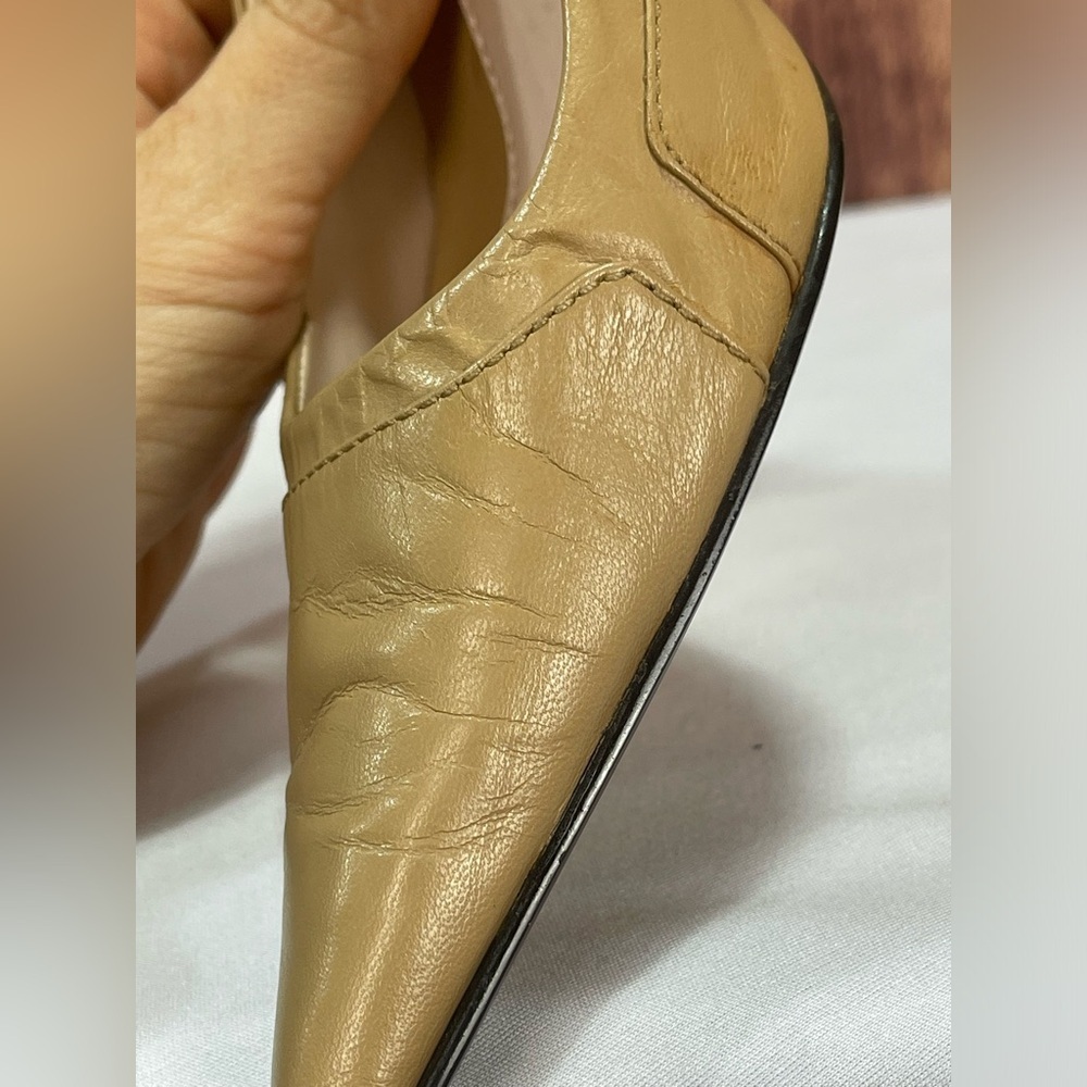 Nine & Company DUNN leather tan pointed toe heeled dress shoes women’s 6.5 M - Picture 11 of 17